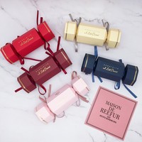 Boîte de parfum Bonbon unique en forme de bonbon avec feuille d'or Kits joyeux de fenêtre en PVC de luxe avec logo personnalisé