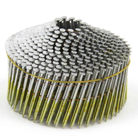 Clous à tête ronde pleine en acier inoxydable, en bobine, collés par fil, à 15 degrés, clous à palette en bobine