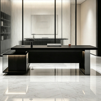 KMJ Luxury Bureau de direction de luxe en forme de L, robuste, mobilier de bureau