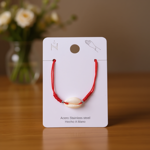Red Transport Knot <b>Shell</b> <b>Bracelet</b> Stainless Steel Elegant Unisex Everyday Wear - Product Image 2