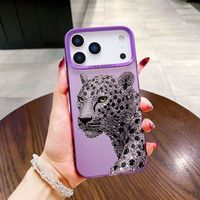 Coques de Téléphone Portable de Luxe Antichoc Motif Léopard pour iPhone 17 Air 16 15 Plus Pro Max 14 13 12 11 X – Housse de Protection Arrière Anti-chute