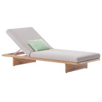 Chaise longue d'extérieur en bois massif nordique, mobilier de jardin design en teck, mobile, pour hôtels, piscines, résistant à la décomposition, chaise de patio et de plage