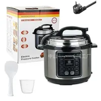 Cuisinière à pression électrique 6L Grande capacité Multifonctionnelle pour la maison Cuisinière lente Pot intérieur en cristal noir 1000W+ Puissance énergétique