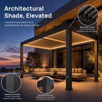 Pergola bioclimatique en aluminium pour extérieur, structure en aluminium, bricolage, imperméable, motorisée, pour jardin
