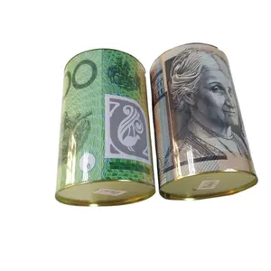 מותאם אישית מתכת עגולה כסף עגול חיסכון תיבת פח בנק מטבע