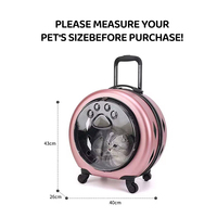 Valise de voyage à roulettes pour animaux de compagnie, sac de transport transparent pour chiens, sacs à roulettes pour animaux de compagnie, produits de voyage pour chats et chiens