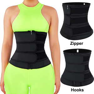Neoprene Waist Trainer With Logo 3 Strap Zip up XS-3XL <strong>Thermal</strong> Weigh Loss 3 Compression Straps Slim Trainer Women - Product Image 1