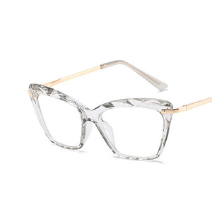 Luxury Metal Transparent Glasses Spectacle <strong>Frame</strong> Optical <strong>Frames</strong> Cat <strong>Eye</strong> Women Optical Transparent <strong>Crystal</strong> Glasses <strong>Frame</strong> - Product Image 5