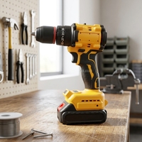 Taladro Eléctrico Inalámbrico con Embrague de Torque Ajustable y Paquete de Baterías para Trabajos de Construcción Pesada y Reparaciones del Hogar