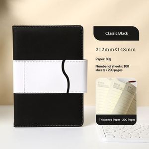 Wholesale Custom Logo Eco-Friendly Leather Cover <b>A5</b> Weekly Travel Planner Notebook Handmade Black Modern Business Promotional - Product Image 1