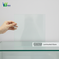 Verre feuilleté à faible teneur en fer, verre trempé PVB ultra transparent pour vitrine