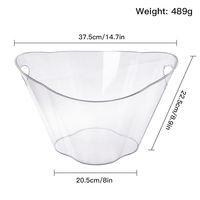 Seau à boissons glacées transparent en plastique de qualité alimentaire de 8L et glacières pour les fêtes pour cocktails et mimosa