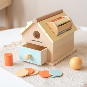 Jouet <span class=keywords><strong>Montessori</strong></span> en bois 4 en 1 pour la maison : boîte <span class=keywords><strong>de</strong></span> <span class=keywords><strong>permanence</strong></span> des objets avec jeu <span class=keywords><strong>de</strong></span> billes et pièces <span class=keywords><strong>de</strong></span> monnaie pour nourrissons - Product Image 3