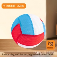 Ballon de volley-ball en maille plastique souple, silencieux, gonflable, jouet d'entraînement pour enfants, utilisation en intérieur pour la maternelle