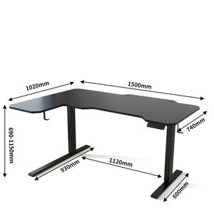 Bureau d'angle <span class=keywords><strong>en</strong></span> L réglable <span class=keywords><strong>en</strong></span> hauteur, table de travail assis-debout électrique avec crochet pour casque – Offre Spéciale - Product Image 4