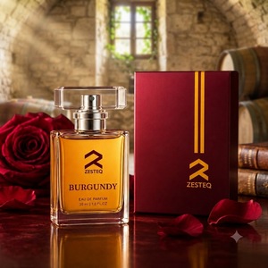 Zesteq Burgundy Eau de Parfum 30 ml, parfum féminin haut de gamme avec des notes douces de rose, miel et vanille, parfum floral longue durée - Product Image 1