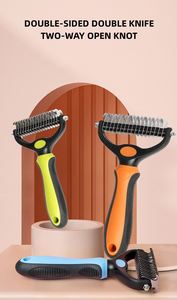Herramienta Profesional para el Cuidado de Mascotas, Cepillo de Doble Cara para Desenredar y Recortar el Subpelo, para Perros y Gatos - Product Image 3