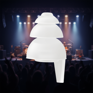 Tappi auricolari in silicone ad alta fedeltà 25dB riutilizzabili a flangia per protezione dell'udito durante concerti - Product Image 2