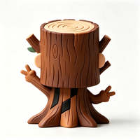 Figurine de collection artistique créative en forme de garçon sur souche d'arbre Woodo, objet promotionnel pour la décoration et les cadeaux de fête