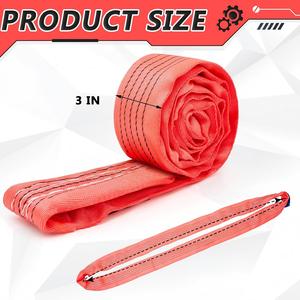 Eslinga Redonda de Poliéster/Nylon Roja de 5T para Elevación, Remolque y Equipos de Aparejo, Estándar <span class=keywords><strong>EN</strong></span> con Factor de Seguridad de 5:1-7:1 - Product Image 2