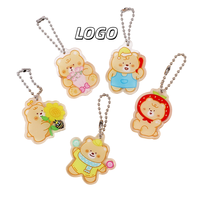 Porte-clés gonflé personnalisé en PVC acrylique avec impression UV, motif animal de dessin animé, haute qualité X48-1, breloque Kpop, pendentif pour sacs cadeaux