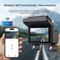 Caméra embarquée 4 objectifs best-seller transfrontalier, résolution HD, Wi-Fi, écran OLED, enregistrement avant et arrière à 170°, vision nocturne améliorée