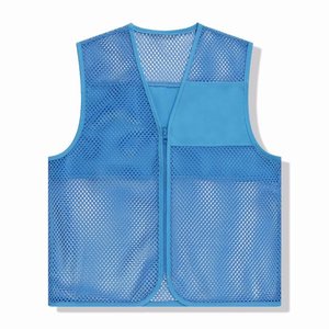 Outdoor Sports Vest Mesh Breathable Lightweight Men's Fishing Workwear Blue Size M L XL - Product Image 1