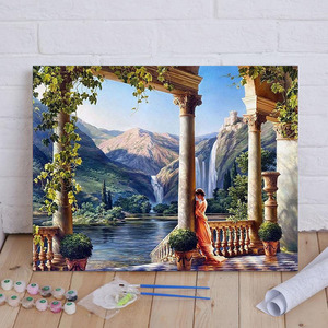 Lienzo profesional personalizado pintura <span class=keywords><strong>al</strong></span> óleo acrílica números 40*50 <span class=keywords><strong>cuadrado</strong></span> Venecia ciudad paisaje clásico europeo para el hogar moderno para - Product Image 6