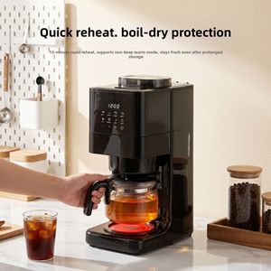 Cafetière à filtre tout-en-un avec panneau de commande tactile, programmable, automatique, moulin intégré, en acier inoxydable - Product Image 5