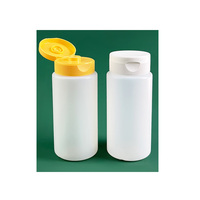 Bouteille en plastique ronde de qualité alimentaire pour ketchup, 300 ml (10 oz), à large ouverture, avec bouchon à clapet, pour sauces piquantes et condiments