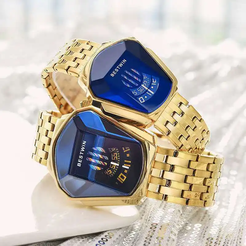 Horloge 6615 Voor Mannen En Vrouwen Merk Luxe Goud Beste Win Polshorloge Waterdichte Geometrische Vorm Quartz Horloges