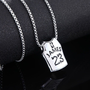 Collier pendentif Alloy Lakers Jersey 24/23, bijoux de basket-ball hip-hop pour hommes - Product Image 3