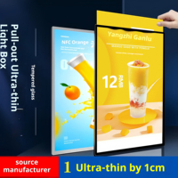 Boîte à lumière ultra-mince à cadre à clipser, éclairée par LED, pour affichage publicitaire intérieur