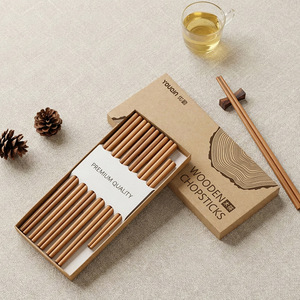 Youan Wooden Chopsticks 10 Pairs Natural Finish Premium Quality Home Use - Product Image 1