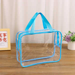Custom Logo <b>Clear</b> PVC Cosmetic <b>Bag</b> Zipper <b>Bag</b> Transparent Travel <b>Toiletry</b> <b>Bag</b> Portable Vinyl Storage Handbag for Makeup - Product Image 5