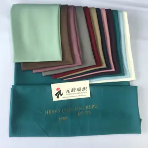 thick crepe fabric for dress/double korean heavy chiffon crepe voile fabric characteristics definition