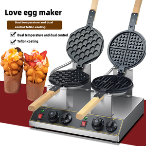 220V Commercial électrique bouffées d'oeufs Machine à gaufres à bulles simple/Double tête oeuf gaufrier - Product Image 1