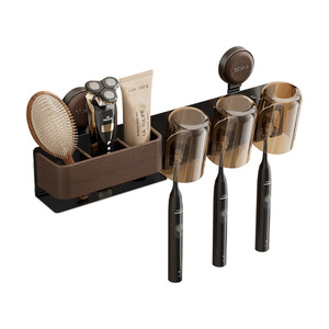 Support de brosse à dents à ventouse, circulaire, mural, sans perçage, pour rangement de salle de bain, durable - Product Image 3