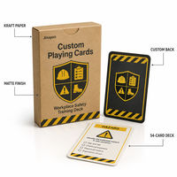 Cartes à jouer en kraft imprimées mat avec logo personnalisé, 54 cartes, avec boîte en kraft pour la formation en entreprise, cartes de poker