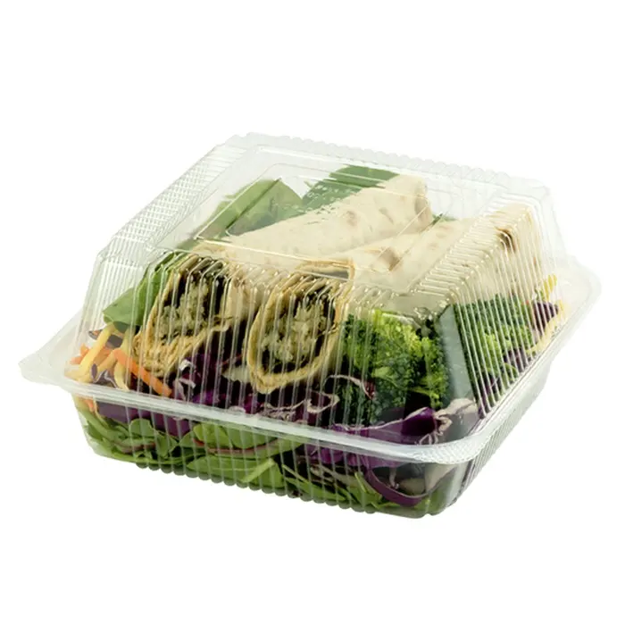Récipient à clapet jetable de formage sous vide personnalisé pour fruits et légumes boîte d'emballage de laitue blister en plastique transparent pour animaux de compagnie