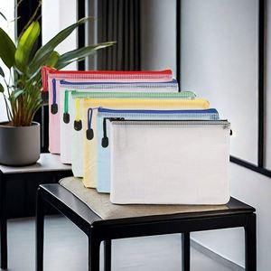 Pochette en PVC transparente, sacs en maille imperméables avec fermeture éclair pour les voyages, le bureau, l'école - Product Image 4