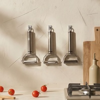 PURE COOK Groenteschiller 304 roestvrij staal 3-delige set Dual Head fruitschiller voor keukengereedschap Multifunctioneel