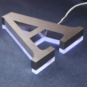 Лидер продаж, настенное название, 3d светодиодный логотип из нержавеющей стали, подсветка Букв, 3d подсветка, знак, электронный знак с подсветкой - Product Image 6