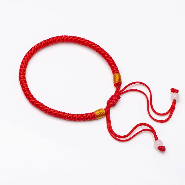 Prix bas sport réunion exposition cadeau noir rouge chanceux foi Bracelet ethnique à la main tissé couronnes Champion corde Bracelets