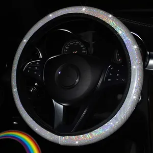 <span class=keywords><strong>Funda</strong></span> <span class=keywords><strong>para</strong></span> <span class=keywords><strong>volante</strong></span> de coche con diamantes de imitación ostentosos, 37/38cm, accesorios interiores <span class=keywords><strong>para</strong></span> automóviles, <span class=keywords><strong>funda</strong></span> <span class=keywords><strong>para</strong></span> mujer, estilo de coche <span class=keywords><strong>para</strong></span> las cuatro estaciones - Product Image 6