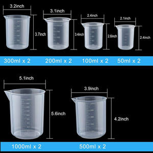 Kunststoff becher Chemie labor ausrüstung Kunststoff becher Klare Mehrzweck messbecher Misch becher Flüssigkeits behälter becher - Product Image 2