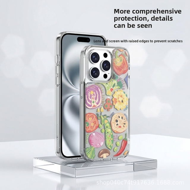 2-in-1 DIY Magnetic TPU+PC Mobile Phone Case Set with Detachable Transparent Cover and Customizable Back Shell for