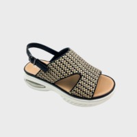 Sandales d'été compensées pour femmes, style plateforme, à talon en U ajouré, chaussures de créateur avec coussin d'air transparent amortissant les chocs