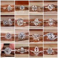 Bague de Fiançailles VVS Moissanite en Or Massif 10K 14K 18K pour Femme, Bague en Or Argent 925 avec Diamant Émeraude Taille Ovale Radiant