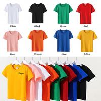 T-shirts vierges 190 g/m² en coton 100 % à séchage rapide et respirants pour enfants (garçons et filles) avec logo personnalisé